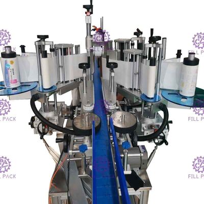 Αυτόματη τετραγωνική επίπεδη μηχανή μαρκαρίσματος μπουκαλιών ειδική διαμορφωμένη διπλή δευτερεύουσα συγκολλητική αυτοκόλλητη ετικέττα