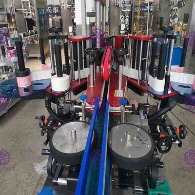 Αυτόματη τετραγωνική επίπεδη μηχανή μαρκαρίσματος μπουκαλιών ειδική διαμορφωμένη διπλή δευτερεύουσα συγκολλητική αυτοκόλλητη ετικέττα