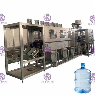 Καθαρή μηχανή πλήρωσης μπουκαλιών νερό PLC 300BPH 18.9L αντιδιαβρωτική