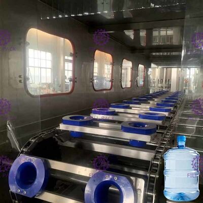 Καθαρή μηχανή πλήρωσης μπουκαλιών νερό PLC 300BPH 18.9L αντιδιαβρωτική