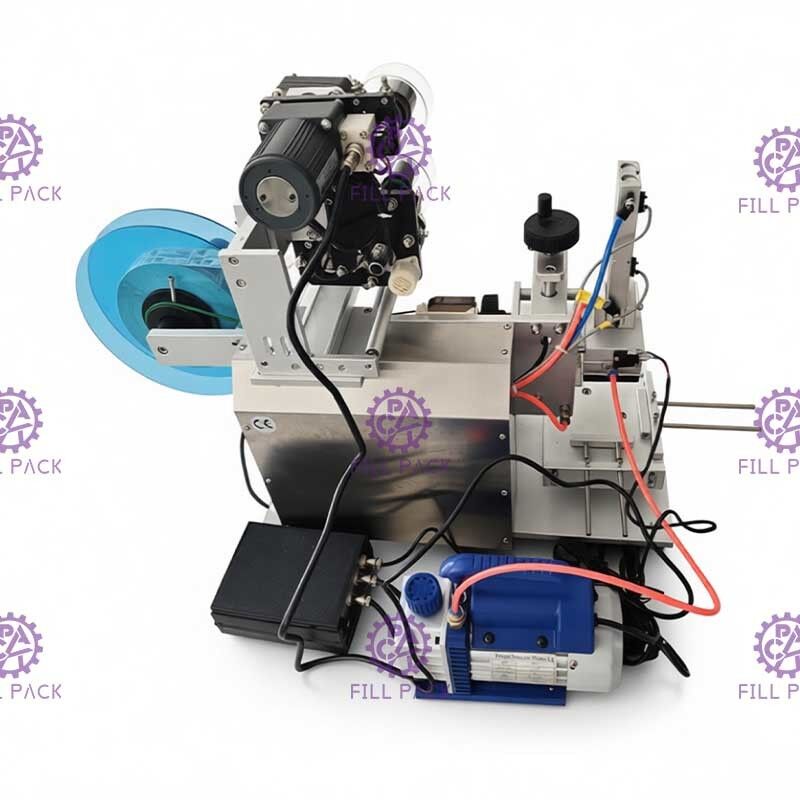 Συγκολλητική μηχανή 1800BPH μαρκαρίσματος μπουκαλιών αυτοκόλλητων ετικεττών ημι αυτόματος για το τετραγωνικό μπουκάλι 3 πλευρές
