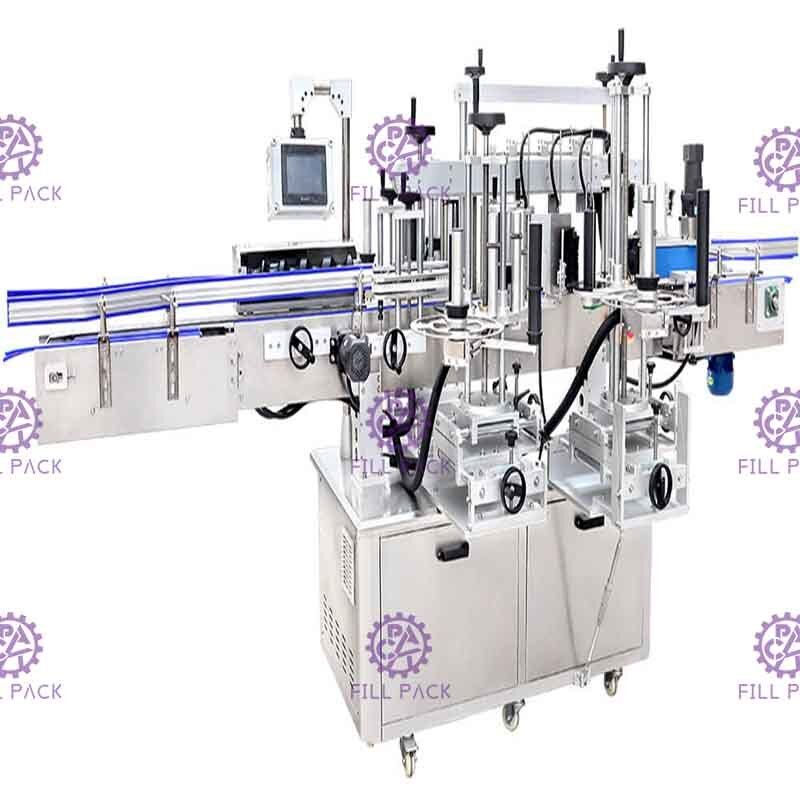 Δευτερεύον συγκολλητικό αυτοκόλλητων ετικεττών τρία μπουκάλι διπλασίων ή που ονομάζει τις εγκαταστάσεις γραμμών εξοπλισμού μηχανών Labeler