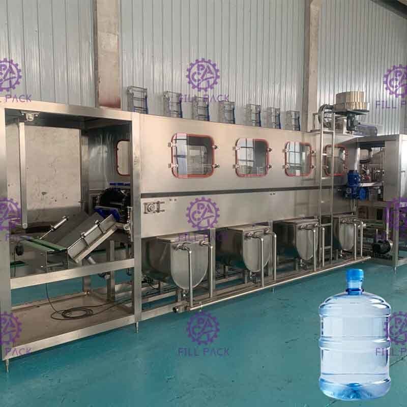 300BPH πλήρης αυτόματη μηχανή πλήρωσης νερού 5 γαλονιού για τη γραμμή παραγωγής πόσιμου νερού βαρελιών 18.9L